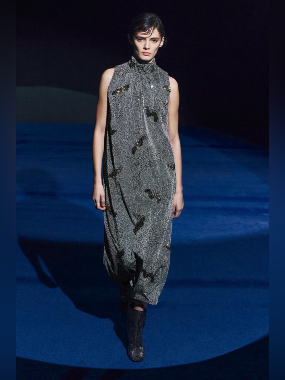 Zara long silver shimmer sequin limited edition dress